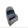 Horizon Manufacturing Premium Series Pontoon Bucket Style Captain Chair 3006-ABDK Grey/Navy/Blue view 1