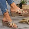 ZJWBB Wedges for Women Sandals Bohemia Open Toe Roman Slip On Platform Summer Dress Outdoor Beach Sandals view 2