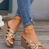 ZJWBB Wedges for Women Sandals Bohemia Open Toe Roman Slip On Platform Summer Dress Outdoor Beach Sandals view 3