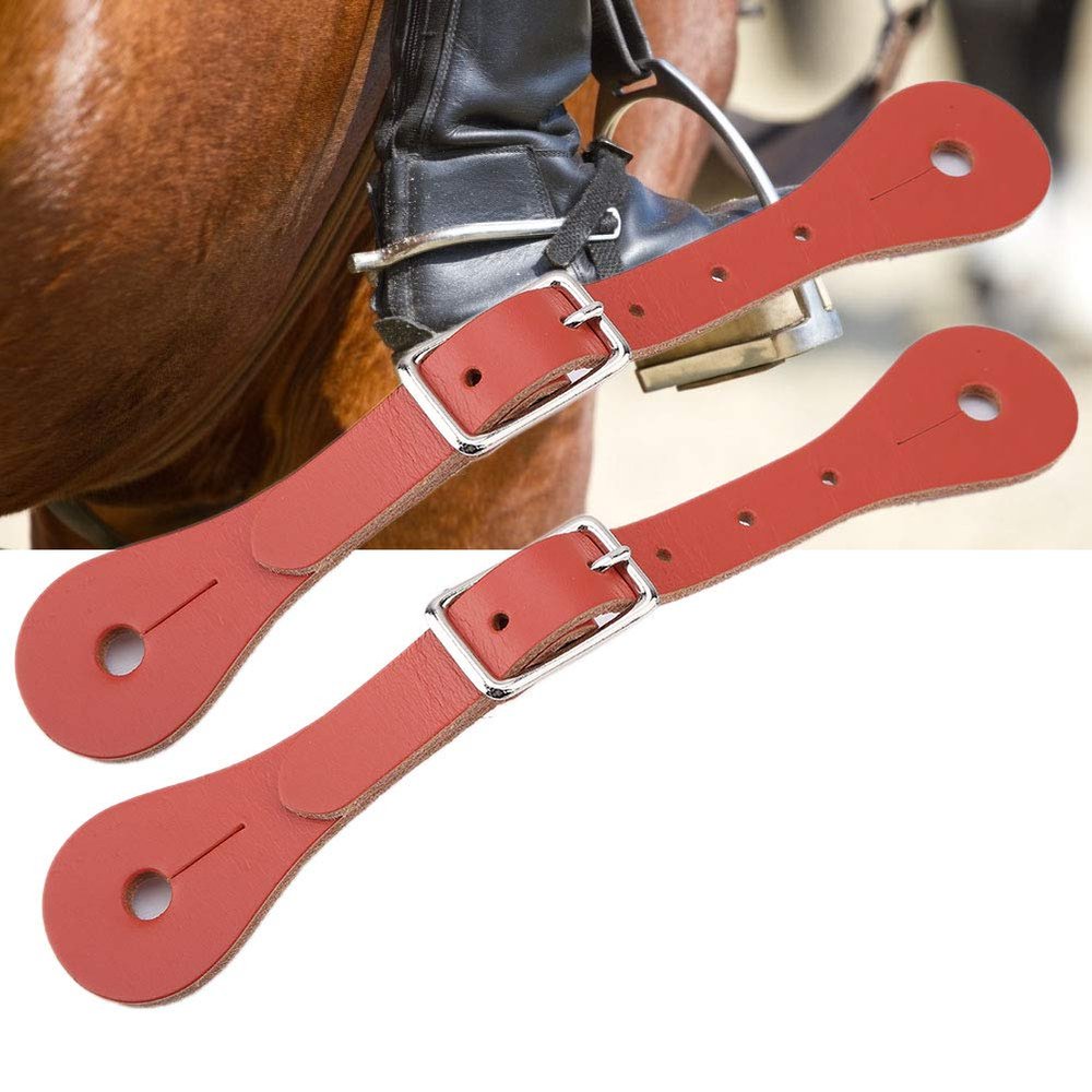 NineFit Basics Spur Straps, Horse Leather Straps Horse Riding Accessories 1 Pair Genuine Leather Equestrian Spur Strap (Brown), Genericdxboig0r17-02