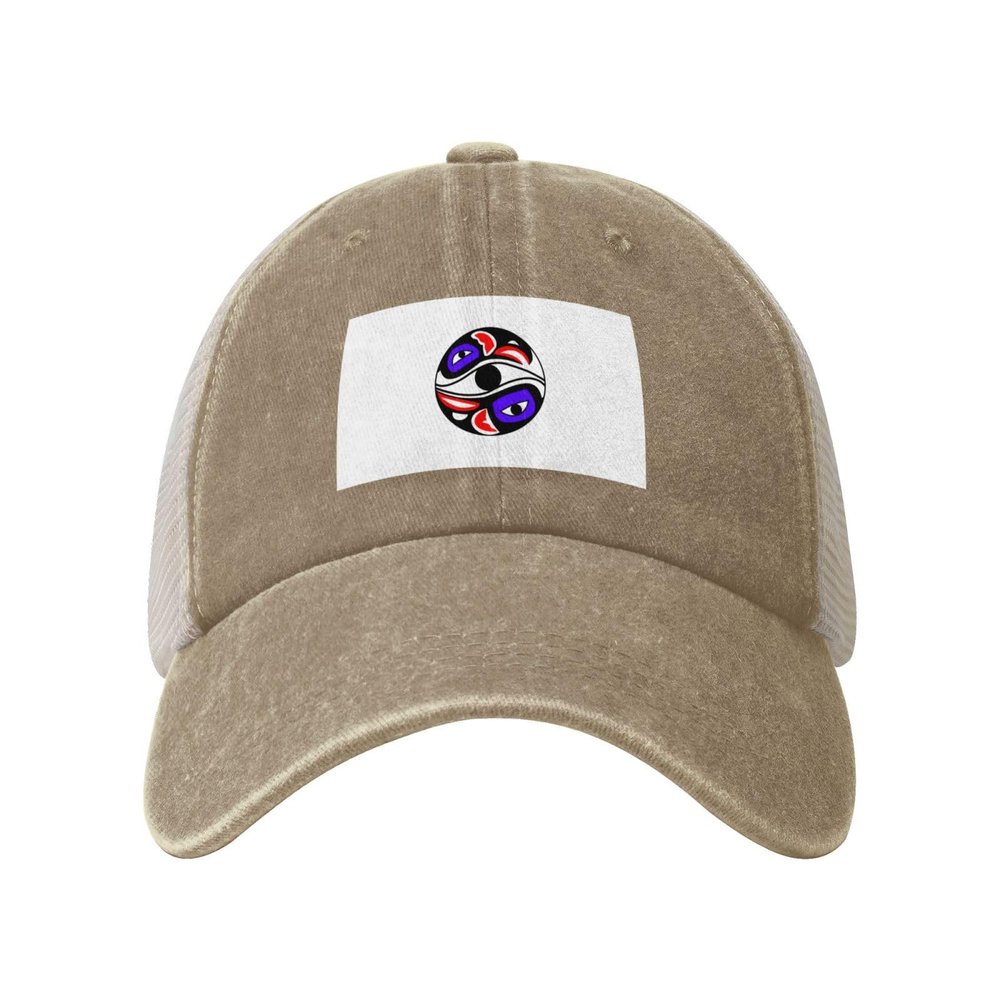 ZKLCRYTR Flag of The Organized Village of Kake Baseball Cap for Women Mens Trucker hat Mesh Caps Dad Hat Natural