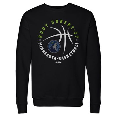 500 LEVEL Rudy Gobert Minnesota Timberwolves Crewneck Sweatshirt - Rudy Gobert Minnesota Timberwolves Player Ball WHT (Black, XX-Large)