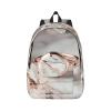 Backpacks Lightweight Bookbag With 1 Main Compartment, Front Utility Pocket With Built,White Marble Rose Gold Pattern view 1