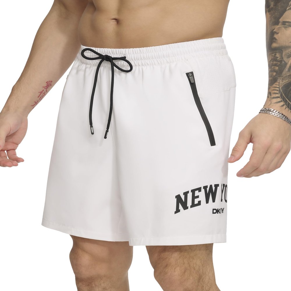 DKNY Men's Swim Swim Trunk,White,X-Large