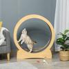 Cat Exercise Wheel Treadmill with Natural Wood Grain, Cat Spinning Wheel Exerciser for Longer Lifespan, Cat Running Wheel with Brake view 2