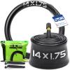 2 Pack 14 Inch Bike Tube Fit 1.75/1.95/2.125 with 32mm Schrader Valve, 14x2.125 Bike Tube with 2PCS Levers, 14 x 2.125 Inner Tube Compatible with Kids Bikes, Strollers (2 of One Size) view 1