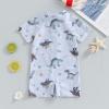 Hnyenmcko Infant Baby Boy Girls Rash Guard Swimsuit Short Sleeve Zipper Bathing Suit Toddler One Piece Swimwear Sunsuit (Dinosaur-Gray 24, 0-6 Months) view 2