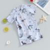 Hnyenmcko Infant Baby Boy Girls Rash Guard Swimsuit Short Sleeve Zipper Bathing Suit Toddler One Piece Swimwear Sunsuit (Dinosaur-Gray 24, 0-6 Months) view 3