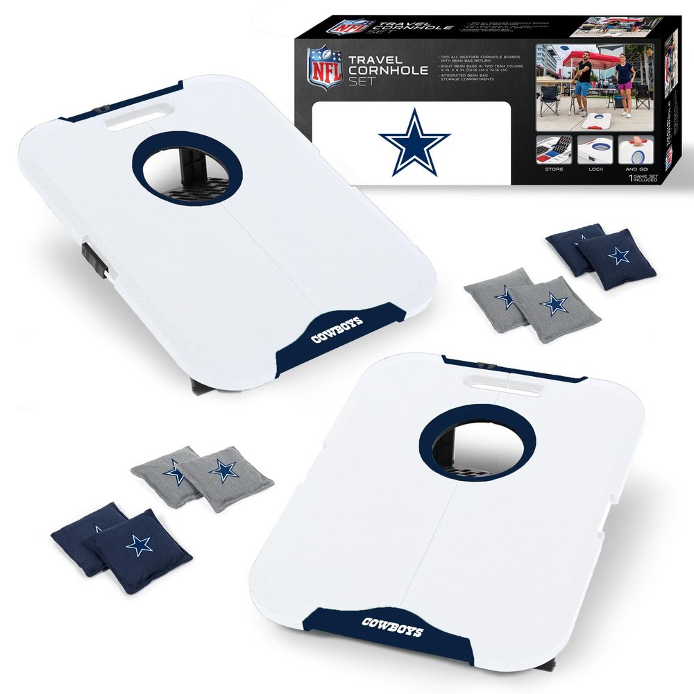 Wild Sports NFL Dallas Cowboys Pro Football All-Weather Cornhole Set - Travel Bean Bag Toss Set Includes 8 Bean Bags
