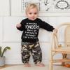 wdehow Toddler Kids Baby Boy Fall Outfits 1T 2T 3T 4T 5T Letter Print Long Sleeve Tops Camouflage Pants Winter Clothes Sets (B-Black, 12-18 Months) view 2