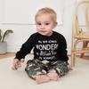 wdehow Toddler Kids Baby Boy Fall Outfits 1T 2T 3T 4T 5T Letter Print Long Sleeve Tops Camouflage Pants Winter Clothes Sets (B-Black, 12-18 Months) view 3