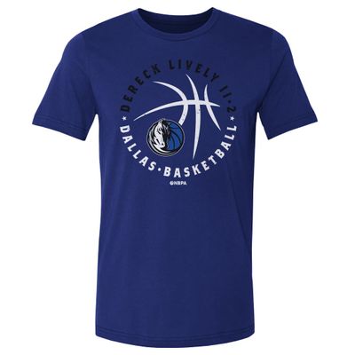 500 LEVEL Dereck Lively II Dallas Mavericks Shirt - Dereck Lively II Dallas Mavericks Player Ball WHT (Royal Blue, XXX-Large)