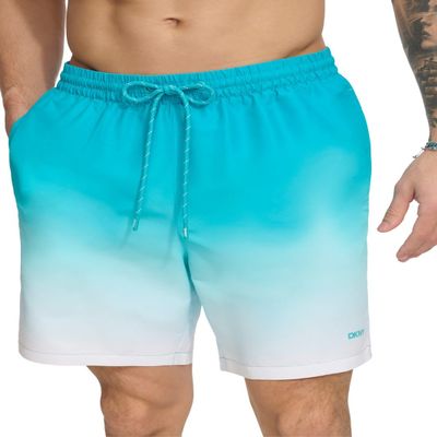 DKNY Men's Swim Swim Trunk,Turquoise,Small