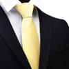 Branduce Light Yellow Tie Solid Satin Ties for Men Silk Blend Necktie for Wedding Business (TA11-11) view 2