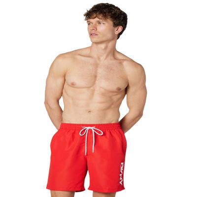 DKNY Men's Swim Swim Trunk,Red,Small
