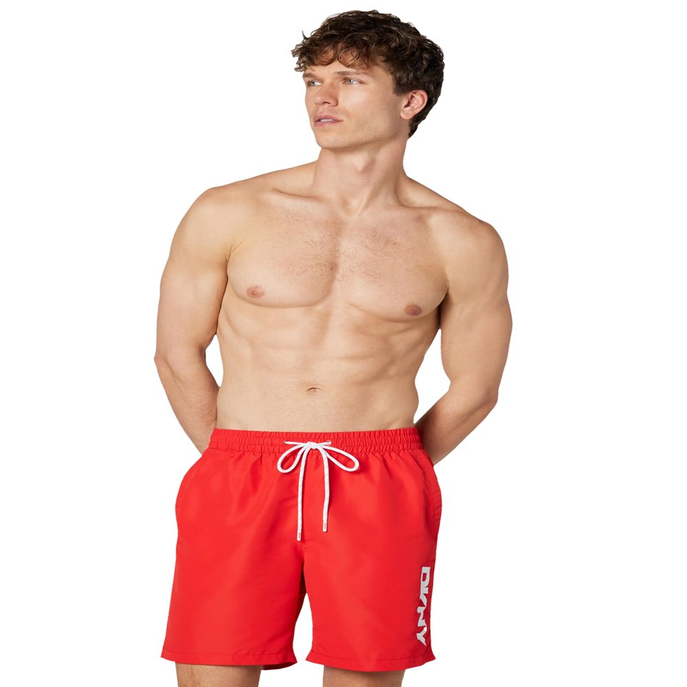 DKNY Men's Swim Swim Trunk,Red,Small