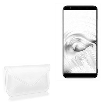 BoxWave Case Compatible with Vernee T3 Pro - Elite Leather Messenger Pouch, Synthetic Leather Cover Case Envelope Design - Ivory White