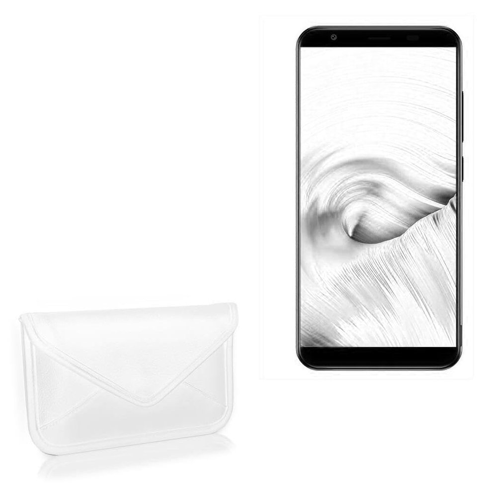 BoxWave Case Compatible with Vernee T3 Pro - Elite Leather Messenger Pouch, Synthetic Leather Cover Case Envelope Design - Ivory White