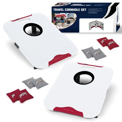Wild Sports NCAA Ohio State Buckeyes Pro Football All-Weather Cornhole Set - Travel Bean Bag Toss Set Includes 8 Bean Bags