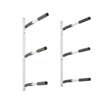 SPAREHAND Premium Edition: All Climate Wall Mount Hybrid Rack for SUPs and Kayaks - 3 Tier Storage Rack Shelf for Garage Storage and Display (Camo Green)
