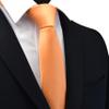 Branduce Light Orange Tie Solid Satin Ties for Men Silk Blend Necktie for Wedding Business (TA11-17) view 2