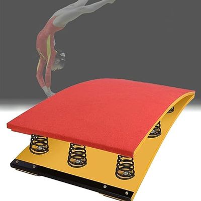 Gymnastics Springboard, Hardwood Gymnastics Springboard for Kids Heavy Duty Pro Curved Spring Board with Steel Spring & Jump Pad Vault Gymnastics Equipment for (Size:4 Springs 50x80x20cm,Color:Red)