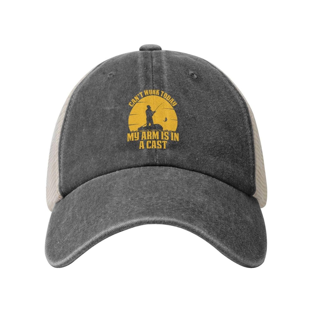 Can T Work Today My Arm is in A Cast Baseball Cap for Women Mens Trucker hat Mesh Caps Dad Hat Deep Heather