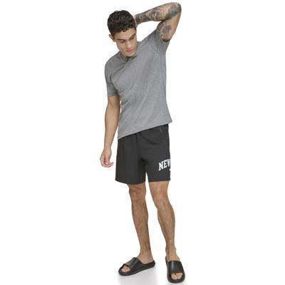 DKNY Men's Short Sleeve Quick Dry 40+ Protection UPF Active Top, New Grey Heather, XX-Large