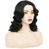 Amnenl Black Curly Finger Wave Wigs for Women Long 1920s Wig Vintage Wigs Lady Synthetic Cosplay Costume Wig view 2