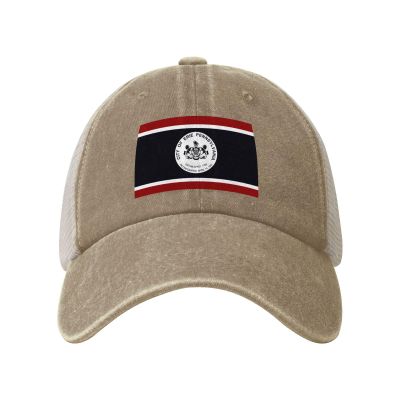 ZKLCRYTR Flag of Erie Pennsylvania Baseball Cap for Women Mens Trucker hat Mesh Caps Dad Hat Natural