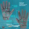 Seibertron T.F.F.I.G Tactical Gloves - Anti-Vibration, Super Grip, Flexible Rubber Protection for Outdoor Activities Grey XXL view 3