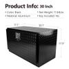 GOWE 30 Inch Aluminum Stripes Plated Tool Box Pick Up Truck Bed RV Trailer Toolbox Waterproof Square Storage Organizer with Lock and Keys - Black 30"(30.1"17.117.9) view 2