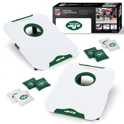Wild Sports NFL New York Jets Pro Football All-Weather Cornhole Set - Travel Bean Bag Toss Set Includes 8 Bean Bags