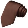 Branduce Brown Tie Solid Satin Ties for Men Silk Blend Necktie for Wedding Business (TA11-36) view 1