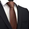 Branduce Brown Tie Solid Satin Ties for Men Silk Blend Necktie for Wedding Business (TA11-36) view 2