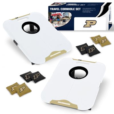 Wild Sports NCAA Purdue Boilermakers Pro Football All-Weather Cornhole Set - Travel Bean Bag Toss Set Includes 8 Bean Bags