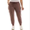 Zac & Rachel Brushed DTY Cargo Jogger with Functional Pockets and Tie Waistband, Peppercorn, M view 1