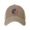 ZKLCRYTR U.S. Flag Donut Baseball Cap for Women Mens Trucker hat Mesh Caps Dad Hat Natural view 1
