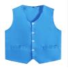 JEATHA Unisex Kids Volunteer Activity Vest Button Up Waistcoat Boys Girls Waiter Bartender Uniform Sleeveless Jacket Sky Blue 15-16 Years view 1