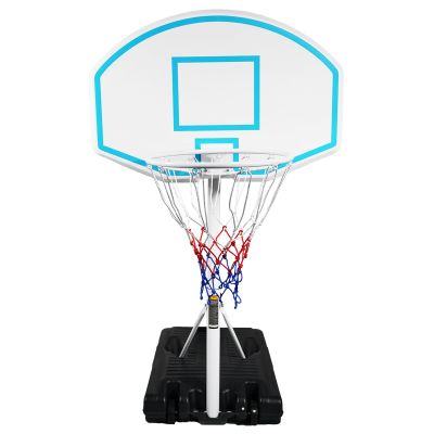 GOWE Poolside Basketball Hoop Portable Swimming Pool Basketball System Height Adjustable 3.1ft-4.7ft with 36" Backboard for Indoor Outdoor Use Blue