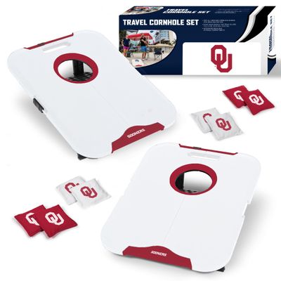 Wild Sports NCAA Oklahoma Sooners Pro Football All-Weather Cornhole Set - Travel Bean Bag Toss Set Includes 8 Bean Bags
