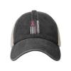 ZKLCRYTR Support Breast Cancer U.S.A.Flag Baseball Cap for Women Mens Trucker hat Mesh Caps Dad Hat Black view 1