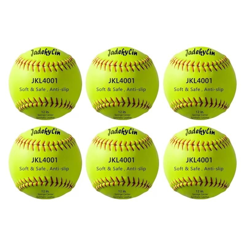 Jadekylin Safety & Soft Softball for Practice,Training and Recreation (JKL4001 6-Pack, 12 inch)