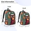 Backpacks Lightweight Bookbag With 1 Main Compartment, Front Utility Pocket With Built,Funny Christmas Moose Head view 4