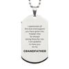 Yume Lumi Grandfather Gift. I am grateful to have you as my Grandfather. Silver Dog Tag for Grandfather. Thank You Gifts for Mothers Day and Fathers Day view 1