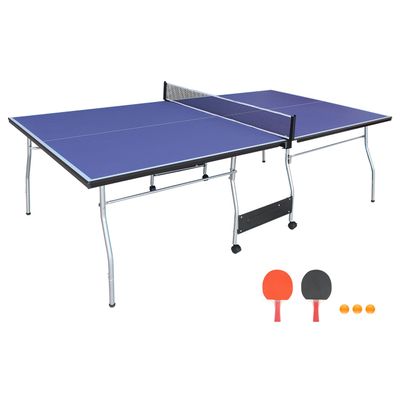 Donext 8ft Table Tennis Table, Foldable, for Indoor & Outdoor Games, Ping Pong Table Set