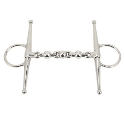 flexman Horse Mouth Bit, Stainless Steel Horse Mouth Riding Full Cheek Snaffle Bit with Ball Chain for 5.3in Horse Mouth Size, Prevent Horses from Bitin