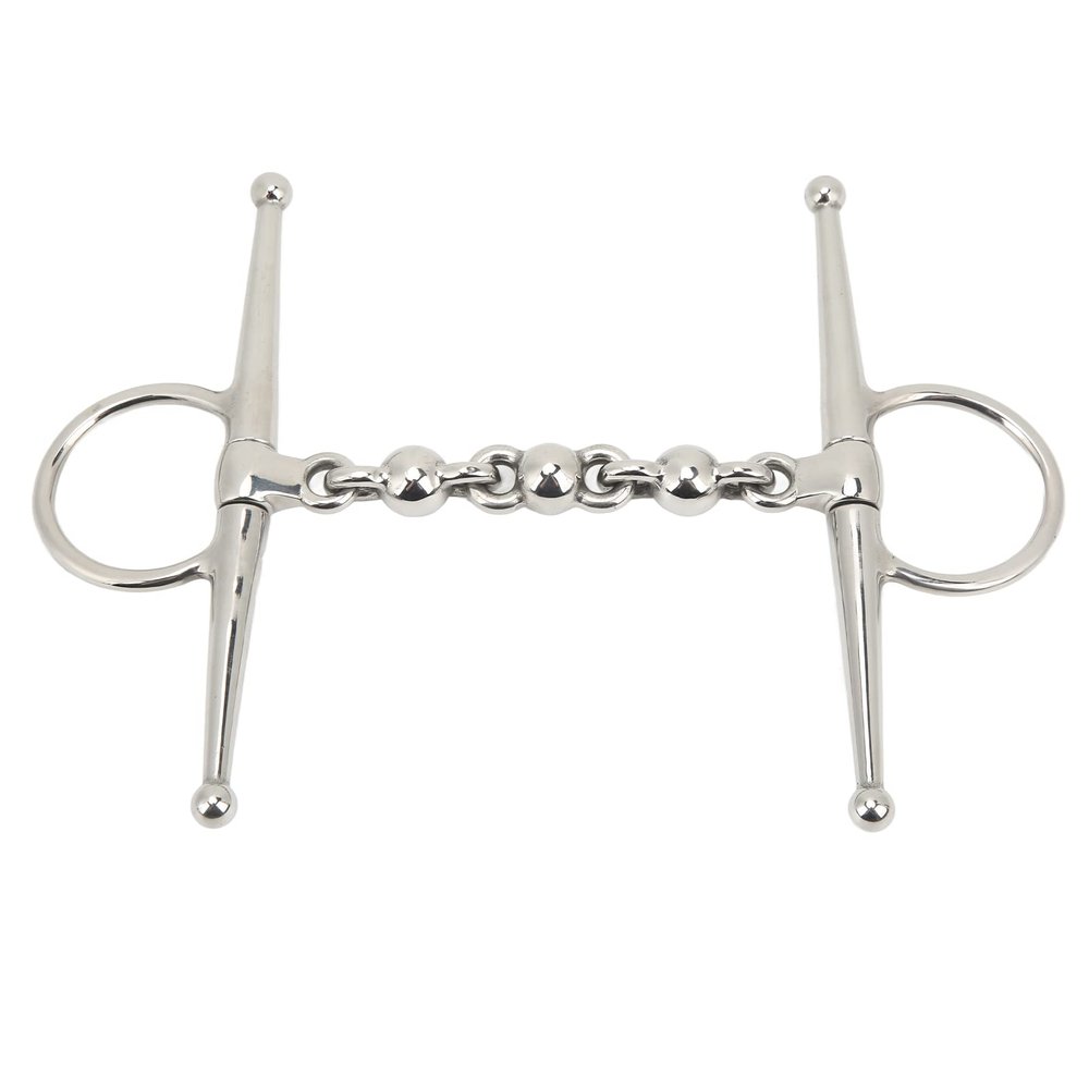 flexman Horse Mouth Bit, Stainless Steel Horse Mouth Riding Full Cheek Snaffle Bit with Ball Chain for 5.3in Horse Mouth Size, Prevent Horses from Bitin