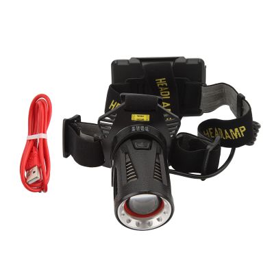 XHTLLO USB Rerechargeable LED Headslamp with Adjustable Angle and Waterproof Design, for Hiking, Camping, and Night Raning