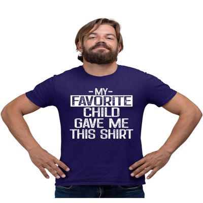 5X-Large Purple Mens My Favorite Child Gave Me This Shirt Funny Mom Dad T-Shirt